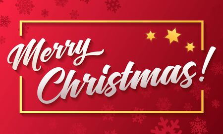 Template for Christmas greeting card with lettering, ready for useのイラスト素材