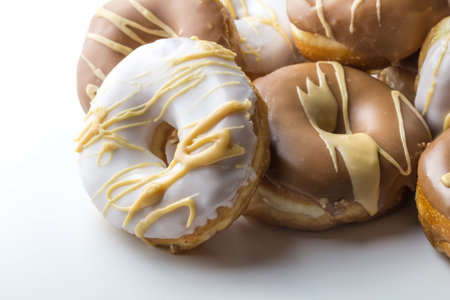 Home made chocolate cake with drizzled chocolate on grey backgroundの写真素材
