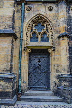 Old Door in the in the Prague Castle grounds. Czech Republic, Europeのeditorial素材