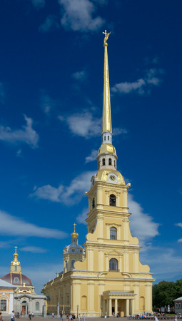 Saint Petersburg, Russia - July 23 2014: Cathedral of Saints Peter and Paul (1712-1733 by Domenico Trezzini) in the Peter and Paul Fortress.のeditorial素材