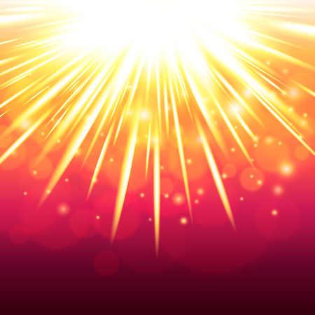 Vector abstract background with sunlight, glare and bokehのイラスト素材
