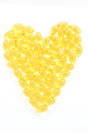A heart of fish oil capsulesの写真素材