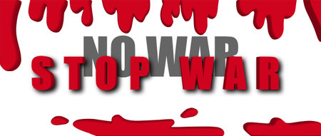 The inscription, the slogan No to War, stop the war, bloody streaks vectorのイラスト素材
