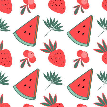 Seamless pattern color drawings of summer sweets