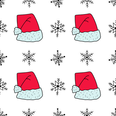 vector flat seamless pattern New Year s, Christmas giftsのイラスト素材
