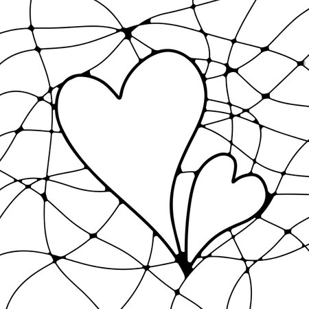 line art drawing of a heart for coloring, cards, booksのイラスト素材