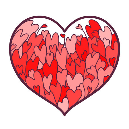 line art color drawing of a heart for coloring, cards, booksのイラスト素材