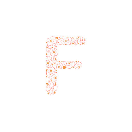 Flower Alphabet of the English language - letter - Fのイラスト素材