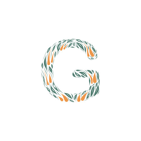 Flower Alphabet of the English language - letter - Gのイラスト素材