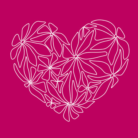 line art drawing of a heart for coloring, cards, booksのイラスト素材