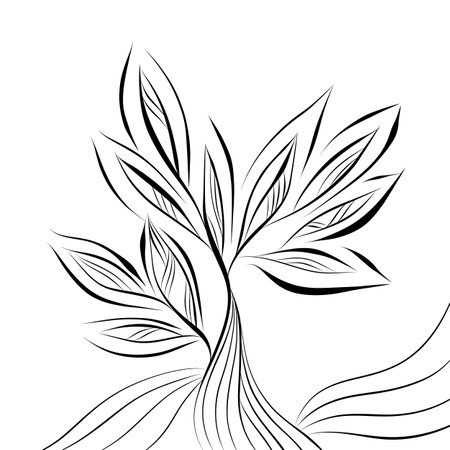 Abstract squiggly modern background with continuous lines. black and whiteのイラスト素材