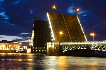  Palace bridge in Saint Petersburg white nightsの写真素材