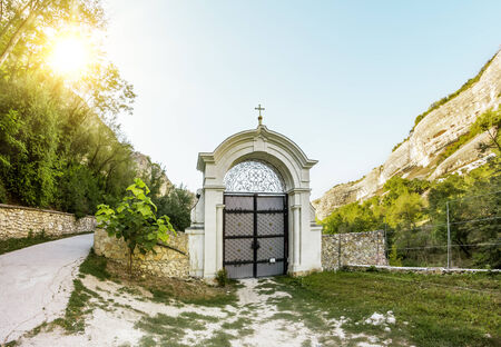 Svyato-Uspensky cave monastery, Chufut-Kale, Crimeaの写真素材