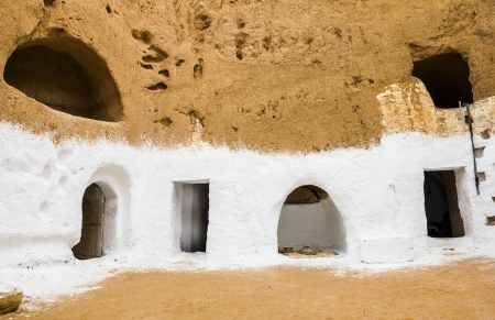 House of trogladites in the desert of Tunisia,Matmataの写真素材