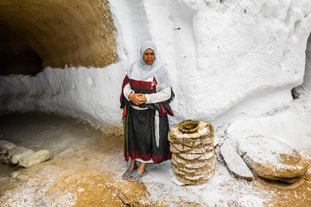 Underground House of trogladites in the desert of Tunisia,Matmataのeditorial素材