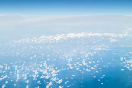 Look at the clouds and sky from a height of ten thousand feet