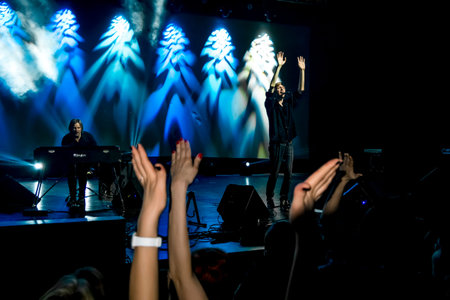March 8, 2015. The concert singer Jay Jay Johansson at GlavKlub in St. Petersburg, Russia.