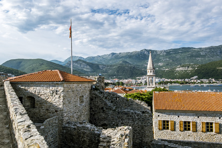 Old town of Budva in Montenegro in sunny day at summertime.の写真素材