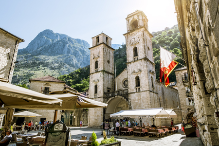 June 2, 2015.Kotor.Montenegro.Church of Saint Tryphon in the old town of Kotor.Montenegro.のeditorial素材