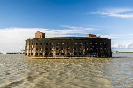 Fort Alexander first in Kronstadt in the Finskiy Gulf . St. Petersburg.Baltic sea.のeditorial素材