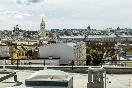 08 August 2015.Saint-Petersburg.The view from the roof of St. Vladimir's Cathedral and the rooftops of the city.Russiaのeditorial素材