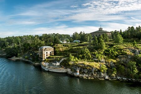 The fortress on the Islands in the Harbor of Stockholm, Swedenのeditorial素材