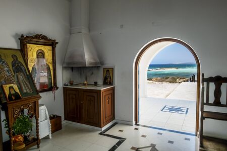 25 may 2016.In Ayia NAPA.The interior of the Church of Saint Thekla on the Mediterranean sea in Ayia NAPA. Cyprus.のeditorial素材