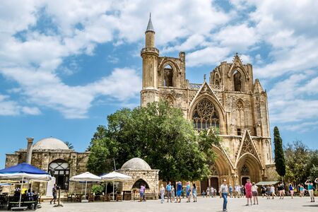 May 24, 2016.Famagusta.St. Nicholas Cathedral â mosque of Lala Mustafa Pasha in the old town of Famagusta .Northern Cyprus.のeditorial素材