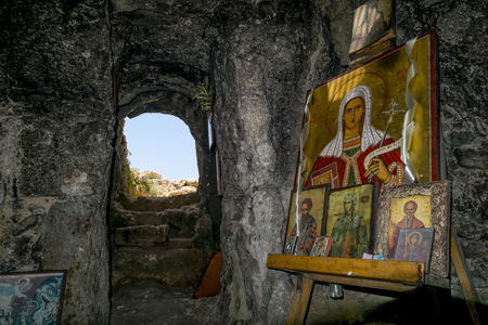 25 may 2016.In Ayia NAPA.The grotto with the icon near the Church of St. Thekla in Ayia NAPA . Cyprus.のeditorial素材