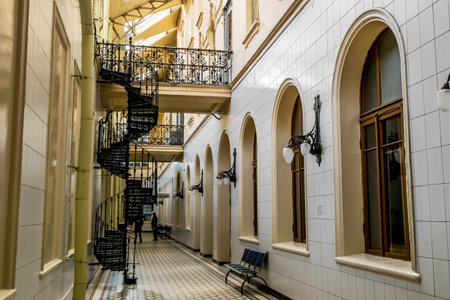 May 14, 2016.Saint-Petersburg.The interior of the Vitebskiy vokzal railway station in St. Petersburg.Russiaのeditorial素材