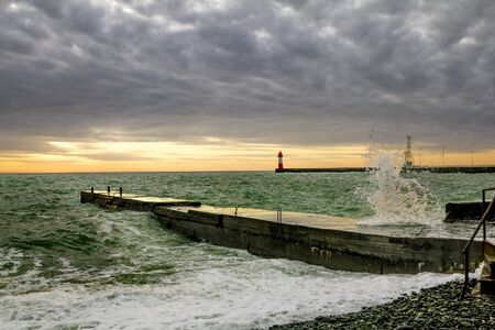 Sochi.Russia.Jan 6, 2011.Lighthouse in the port city of Sochi. Caucasus.のeditorial素材