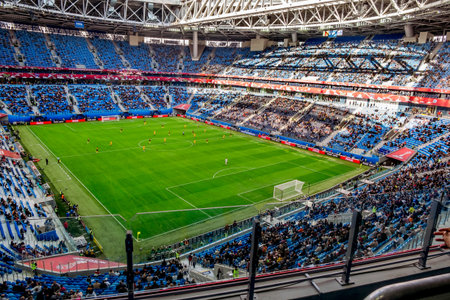 Saint-Petersburg .Russia.22 June 2017. Match Cameroon and Australia at the Confederations Cup in Saint Petersburg arena in St. Petersburg.のeditorial素材