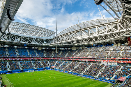 Saint-Petersburg .Russia.22 June 2017. Match Cameroon and Australia at the Confederations Cup in Saint Petersburg arena in St. Petersburg.のeditorial素材