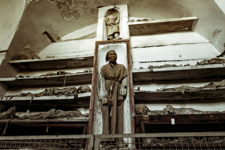 Palermo.Italy.May 26, 2017.Burial in the catacombs of the Capuchins in Palermo . Sicilyのeditorial素材