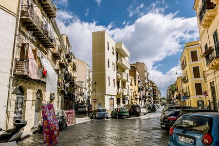Palermo.Italy.May 26, 2017.The narrow streets in the historical centre of Palermo . Sicilyのeditorial素材