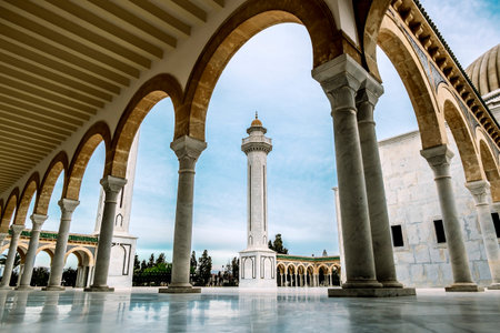Monastir .Tunisia.May 23, 2017.The courtyard of the Mausoleum of Habib Bourguiba in Monastirのeditorial素材