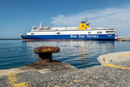 Heraklion.Greece.May 30, 2019.View of the ferries at the pier in the port of Heraklion in Creteのeditorial素材