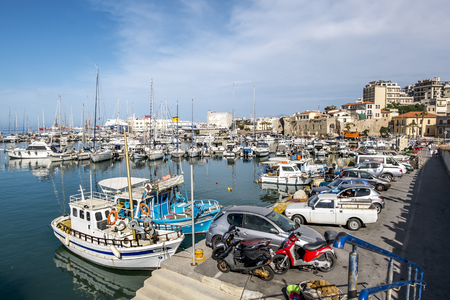 Heraklion.Greece.May 30, 2019.View of the ferries at the pier in the port of Heraklion in Creteのeditorial素材