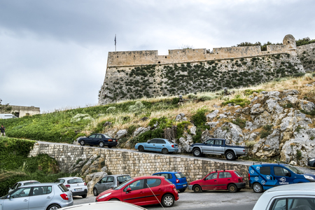 Rethymno. Crete.30 may 2019. the wall of the Venetian fortress in the city  Rethymno in Greece.のeditorial素材