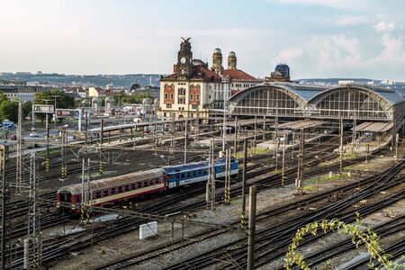 Prague.Czech Republic.August 27, 2019. The main railway station in Prague.の写真素材
