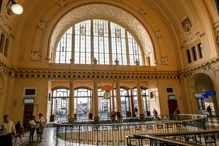 Prague.Czech Republic.August 27, 2019.Interior Of the main railway station in Prague.のeditorial素材