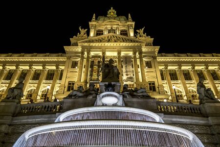 Prague.Czech Republic.August 27, 2019.The national Museum on Wenceslas square in Prague.のeditorial素材