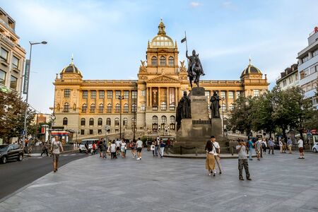 Prague.Czech Republic.August 27, 2019.The national Museum on Wenceslas square in Prague.のeditorial素材