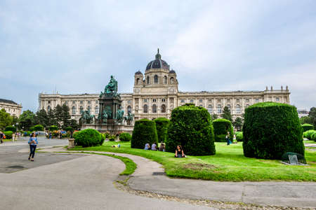 Vienna.Austria.August 29, 2019.Museum of art history and Maria Theresa square in Vienna.のeditorial素材