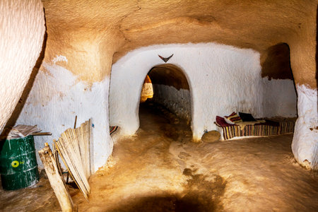 Matmata.Tunisia.May 21, 2013.Underground dwelling of troglodytes-indigenous peoples inhabiting the...