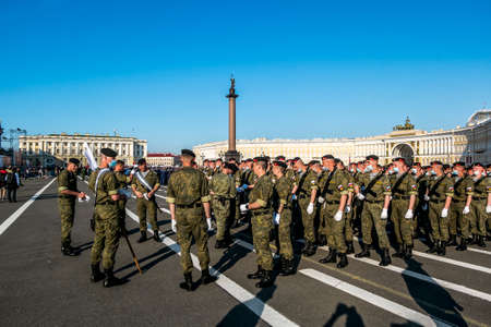 Saint-Petersburg.Russia.June 17, 2020.Rehearsal of the Victory Parade on Palace square in Saint Petersburg during the covid-19 pandemic.のeditorial素材