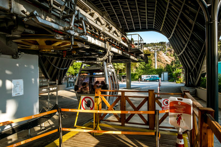 Alania.Turkey.September 2, 2020 The funicular to the fortress in Alanya in Turkeyのeditorial素材