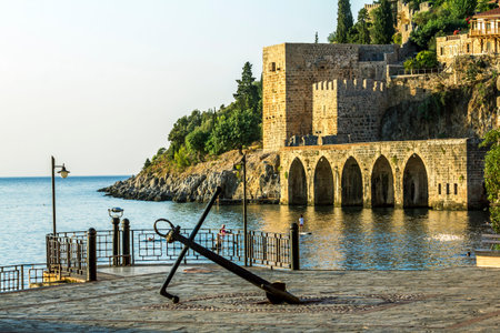 Alania.Turkey.September 4, 2020. View of the walls of an ancient fortress in Alanya in Turkey