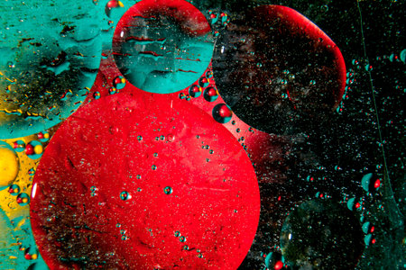 multicolored bubbles similar to molecules and planets in space.Abstract macro image.