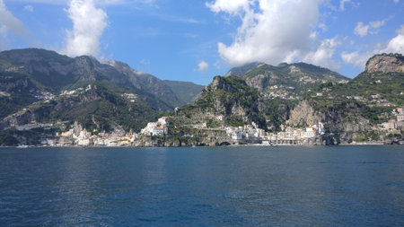 Amalfi coast on a beautifull summer day summer vacation Italyの写真素材